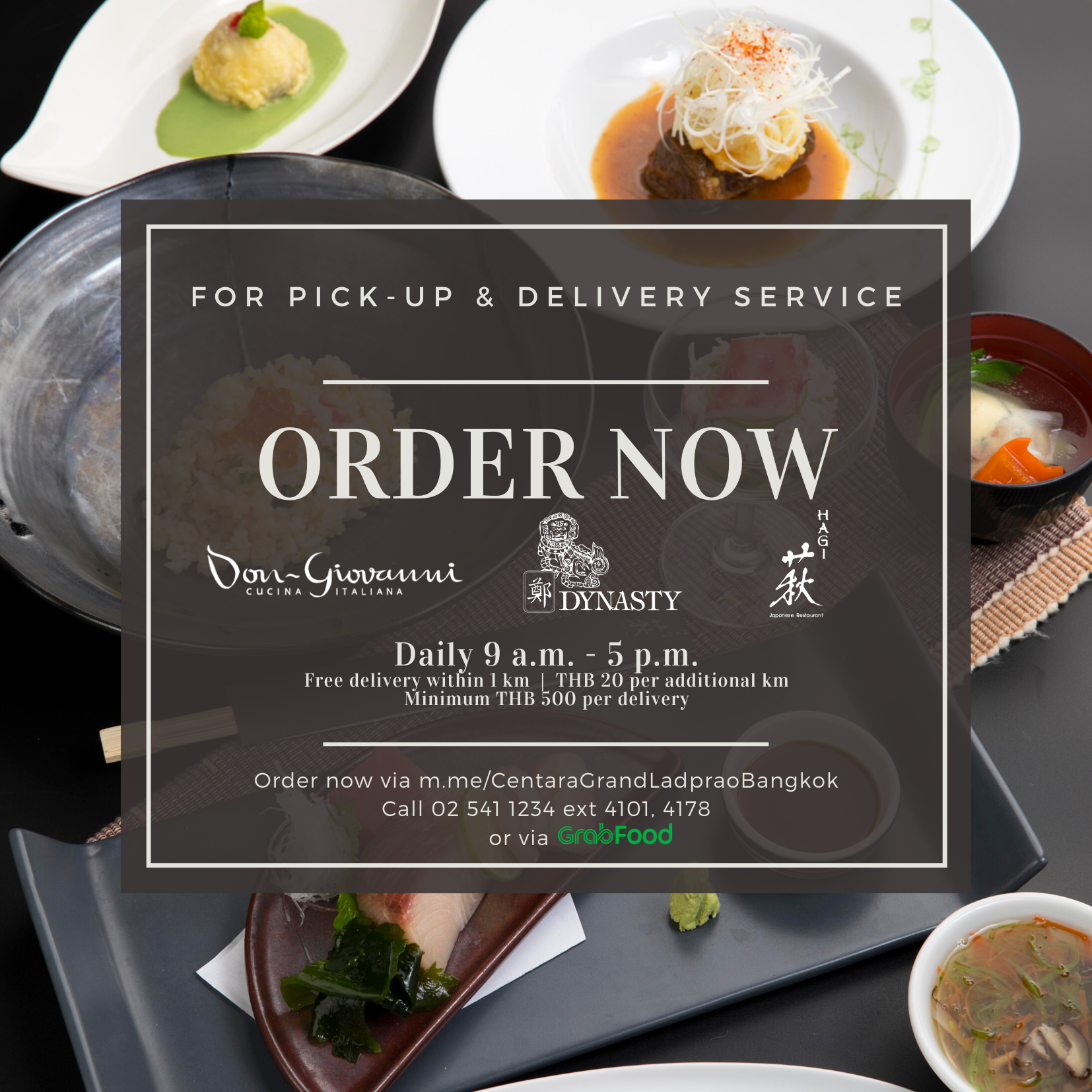 Centara Grand at Central Plaza Ladprao Bangkok launches its takeaway and food delivery service inviting guests to taste the best of award-winning restaurants at their doorstep