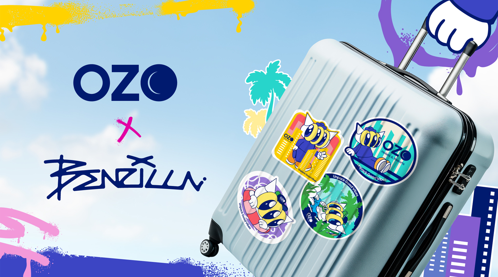 Stick with the Good Vibes: OZO and Benzilla Turn Travel Memories into Collectable Luggage Art