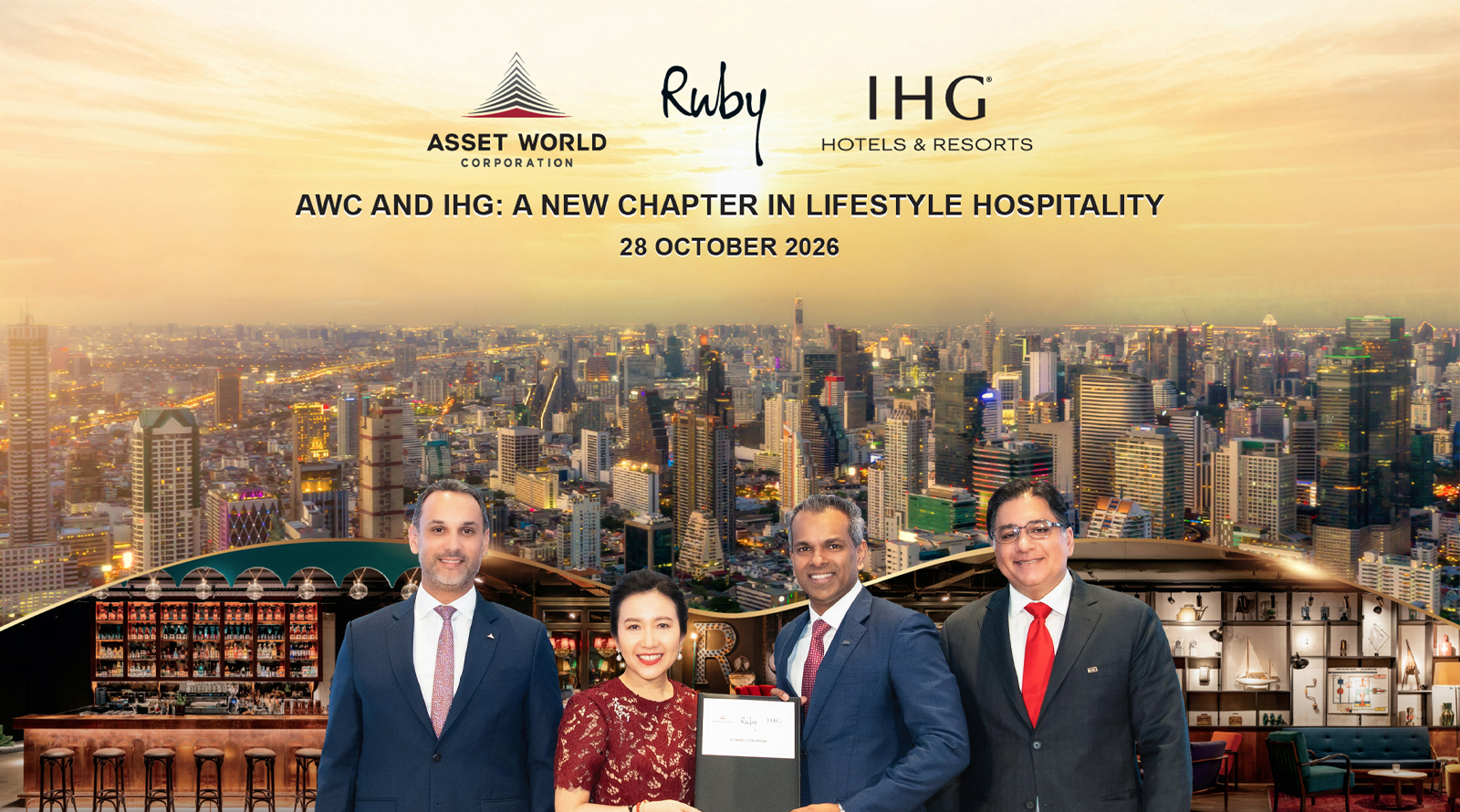 AWC and IHG Hotels & Resorts Sign Management Agreement for Ruby in Bangkok, Bringing the First Ruby Hotel in Thailand and Asia Pacific